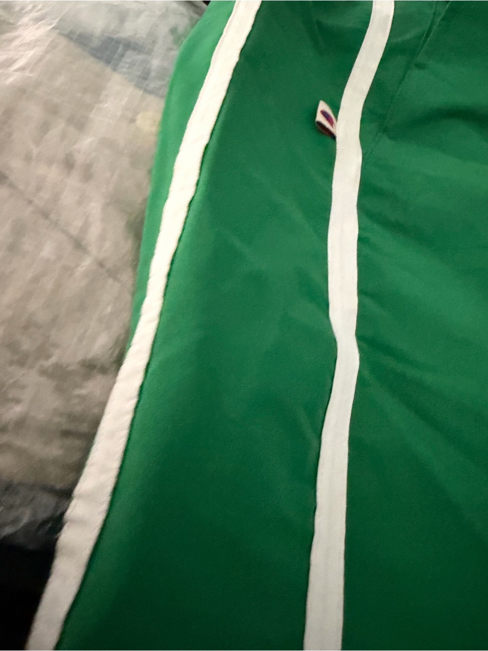 Champion Green Drawstring Shorts with Navy Trim
